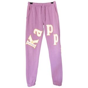 Kappa Sweatpants Joggers Men's Small Purple Sporty Elastic Waist French‎ Terry